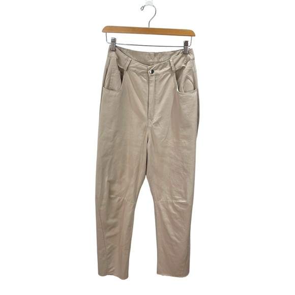 Tan Lightweight Barrell Leg High Waisted Pants Size S - Picture 2 of 5